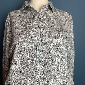 J Crew Haberdashery Black & White Floral Shirt